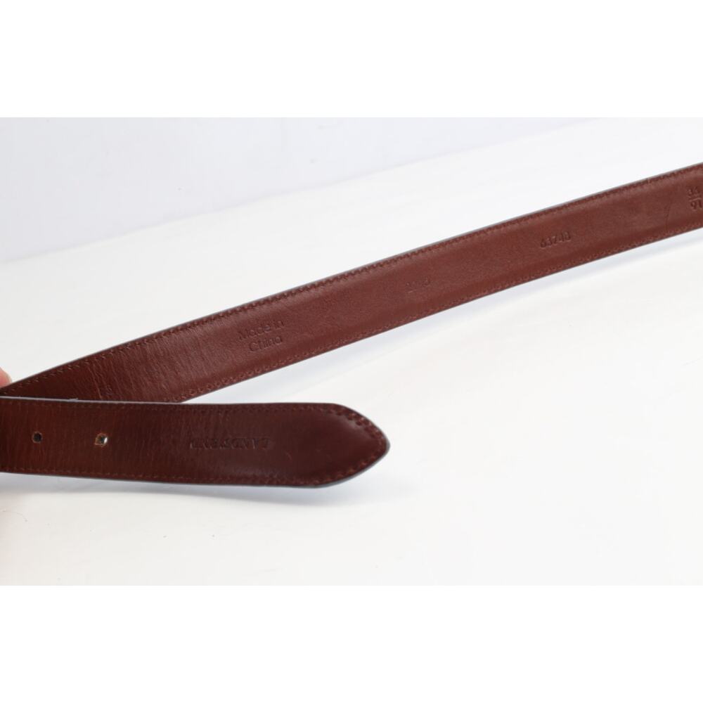 Lands’ End Blue Leather Skinny Belt Silver Buckle Classic Women’s Size 36 91 - Picture 5 of 7